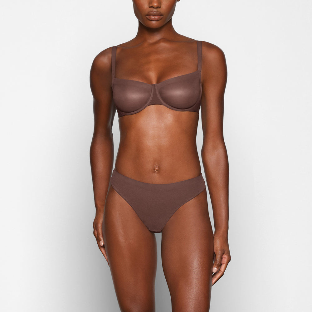 Balconette Bra Skims NO SHOW MOLDED UNLINED Chocolat | 589QZCUNT