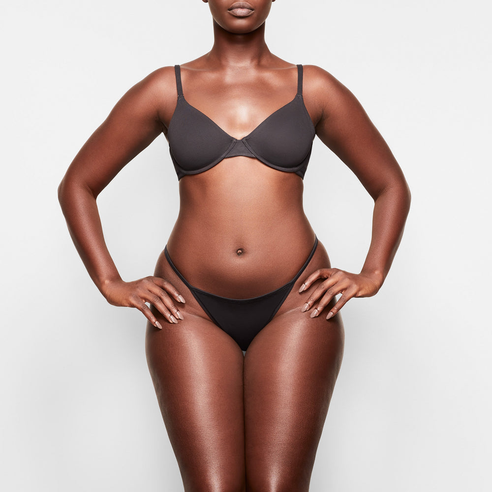 Bikini Skims COTTON JERSEY STRING Noir | 328LCZPOG
