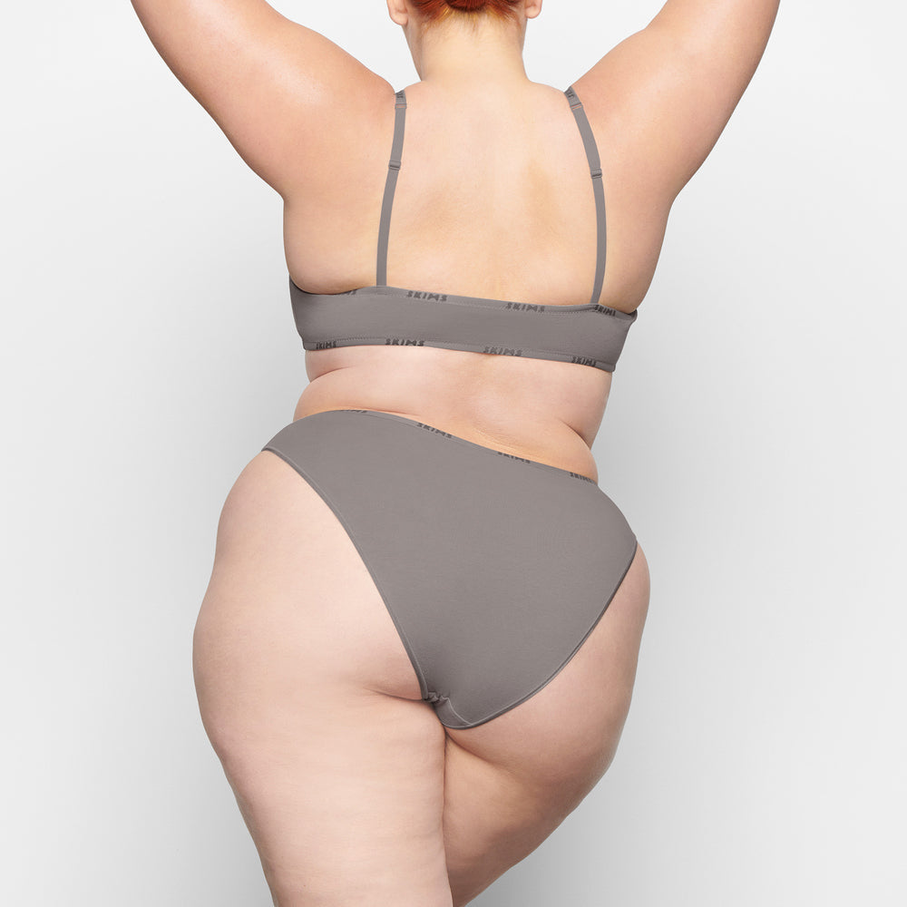 Bikini Skims COTTON LOGO HIGH LEG Grise | 829SBUZCI