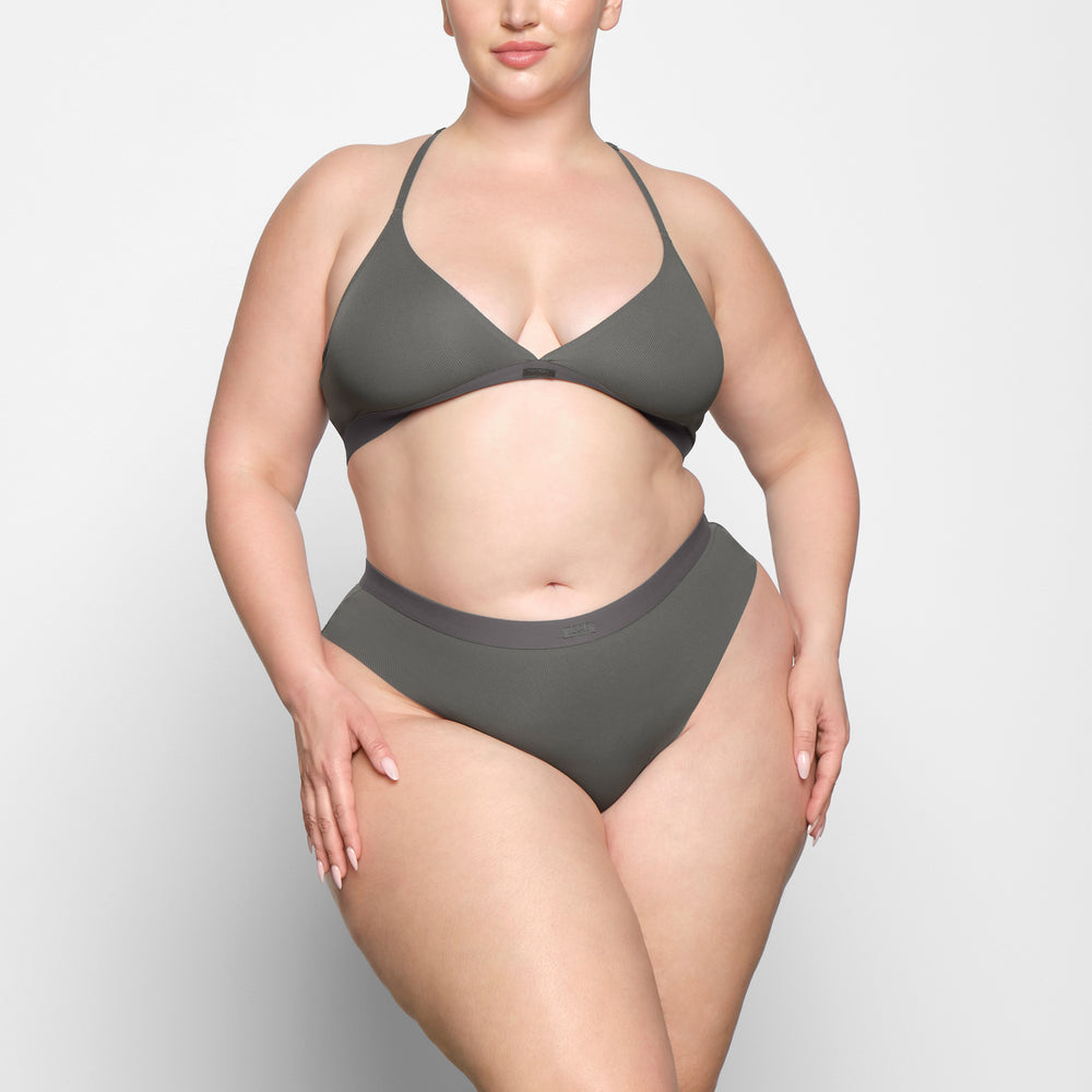 Bikini Skims SMOOTH RIB Grise Foncé | 435VEHWYS