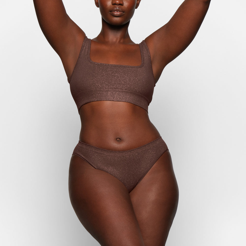 Bikini Skims SOFT SMOOTHING SHINE Chocolat | 492UJCGZX