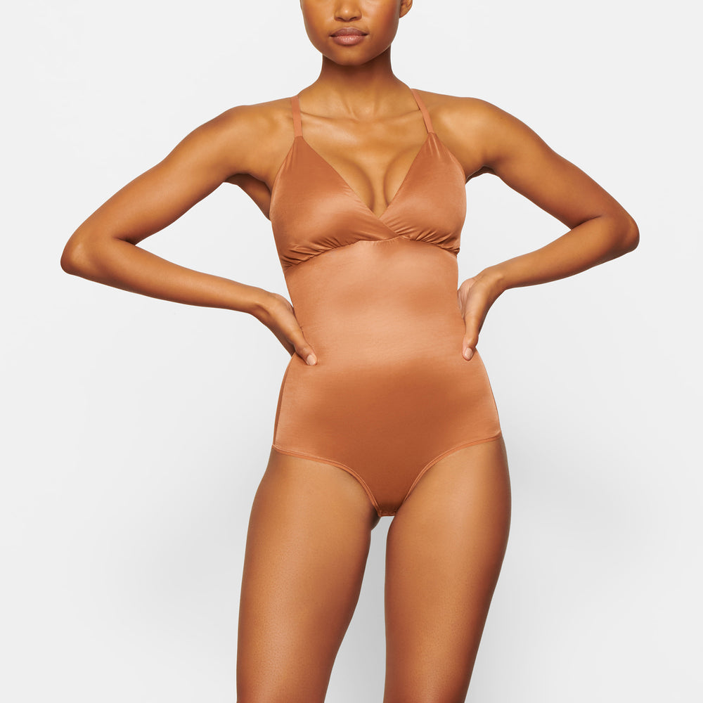 Body Skims BARELY THERE BODYSUIT BRIEF W/ SNAPS Abricot | 013HXGTFD
