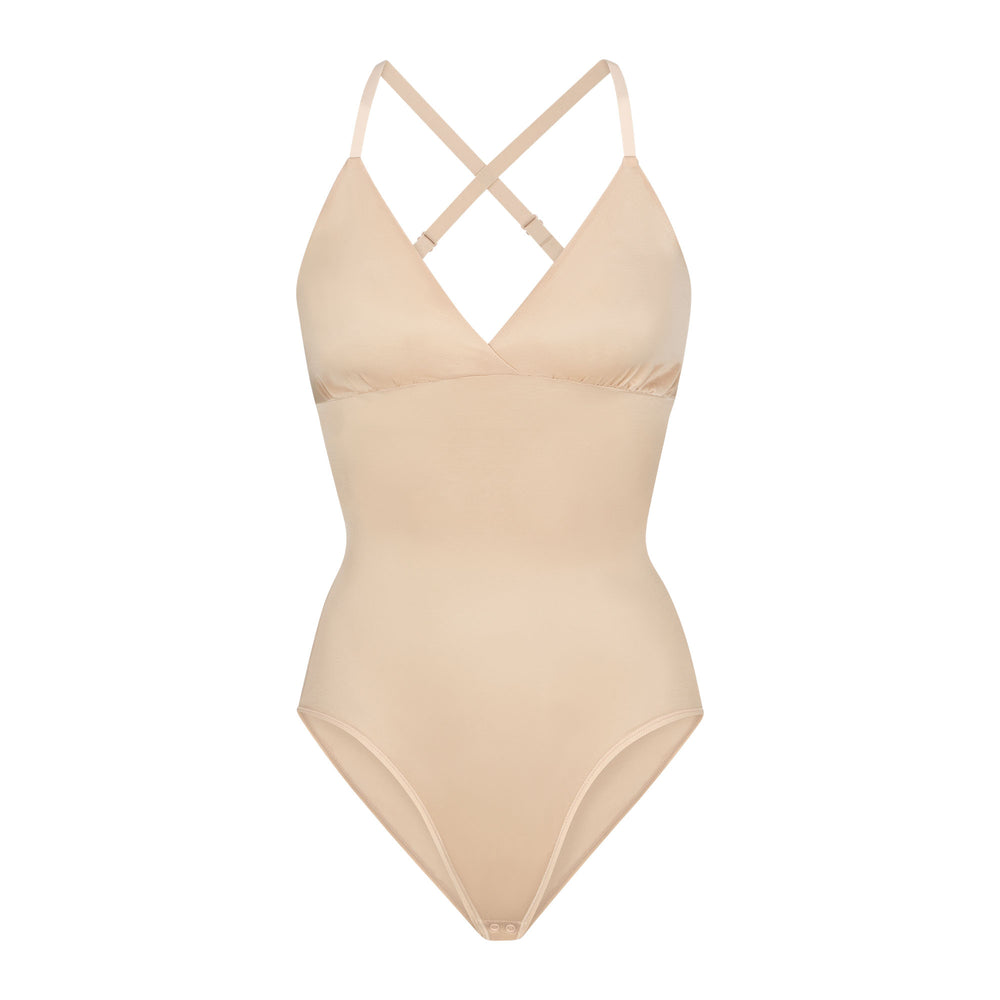 Body Skims BARELY THERE BODYSUIT BRIEF W/ SNAPS Marron | 216NVSUCQ