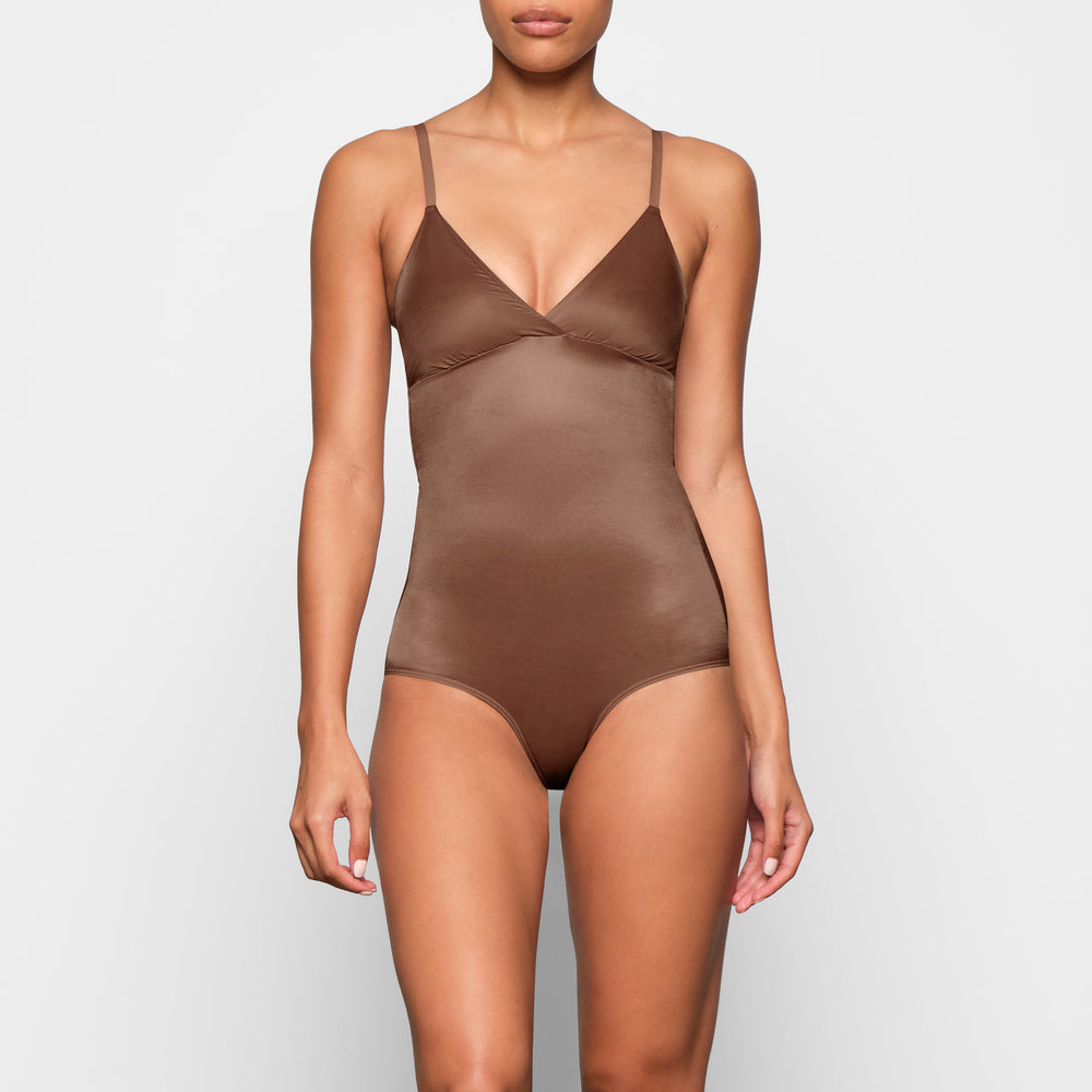 Body Skims BARELY THERE BODYSUIT BRIEF W/ SNAPS Marron | 705KELPBJ