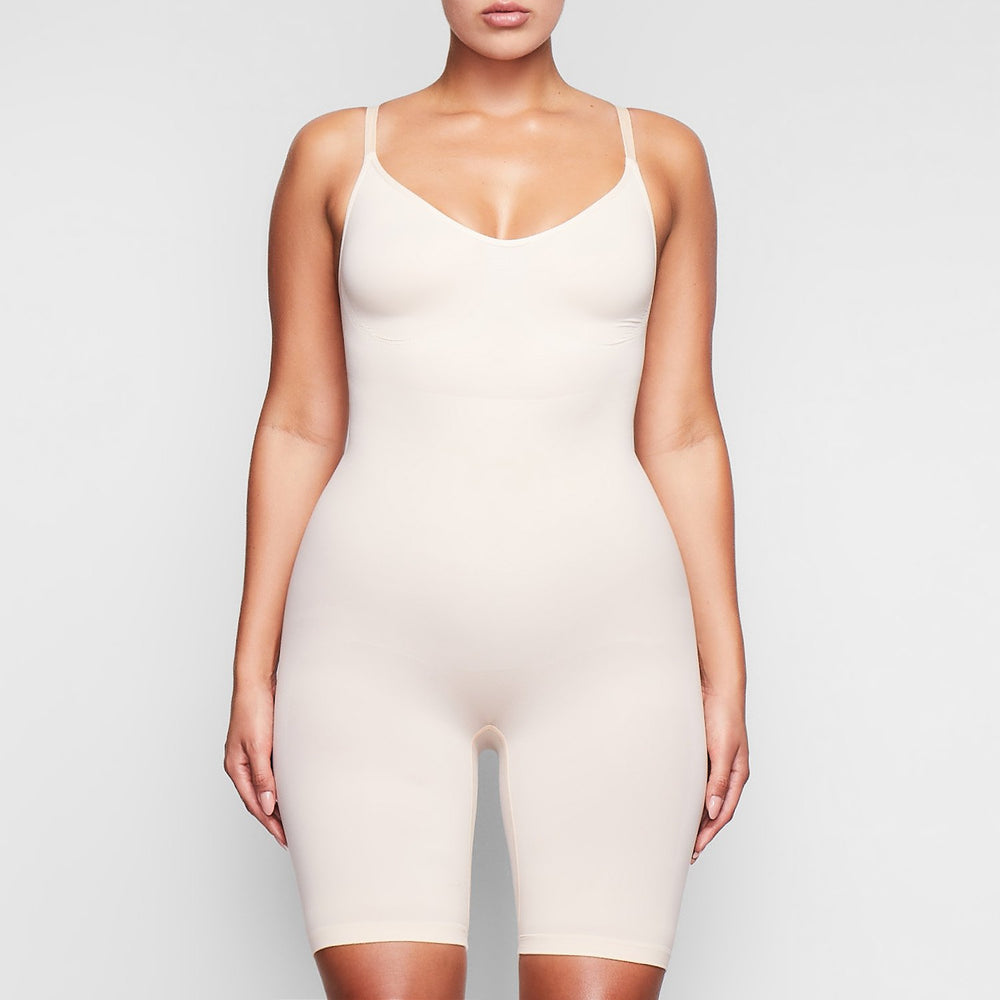 Body Skims SCULPTING BODYSUIT MID THIGH W. OPEN GUSSET Marron | 204QSWPVX