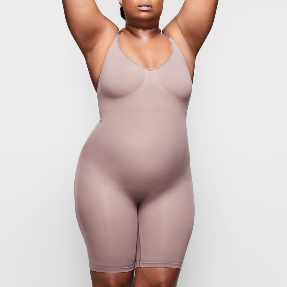 Body Skims SCULPTING BODYSUIT MID THIGH W. OPEN GUSSET Marron | 219KWQCOF