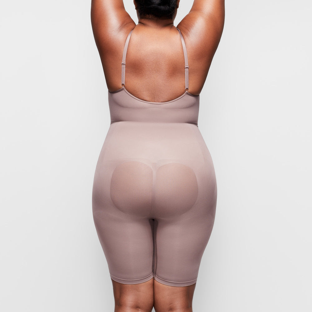 Body Skims SCULPTING BODYSUIT MID THIGH W. OPEN GUSSET Marron | 219KWQCOF