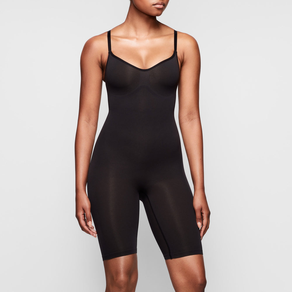Body Skims SCULPTING BODYSUIT MID THIGH W. OPEN GUSSET Noir | 673QBRLPJ