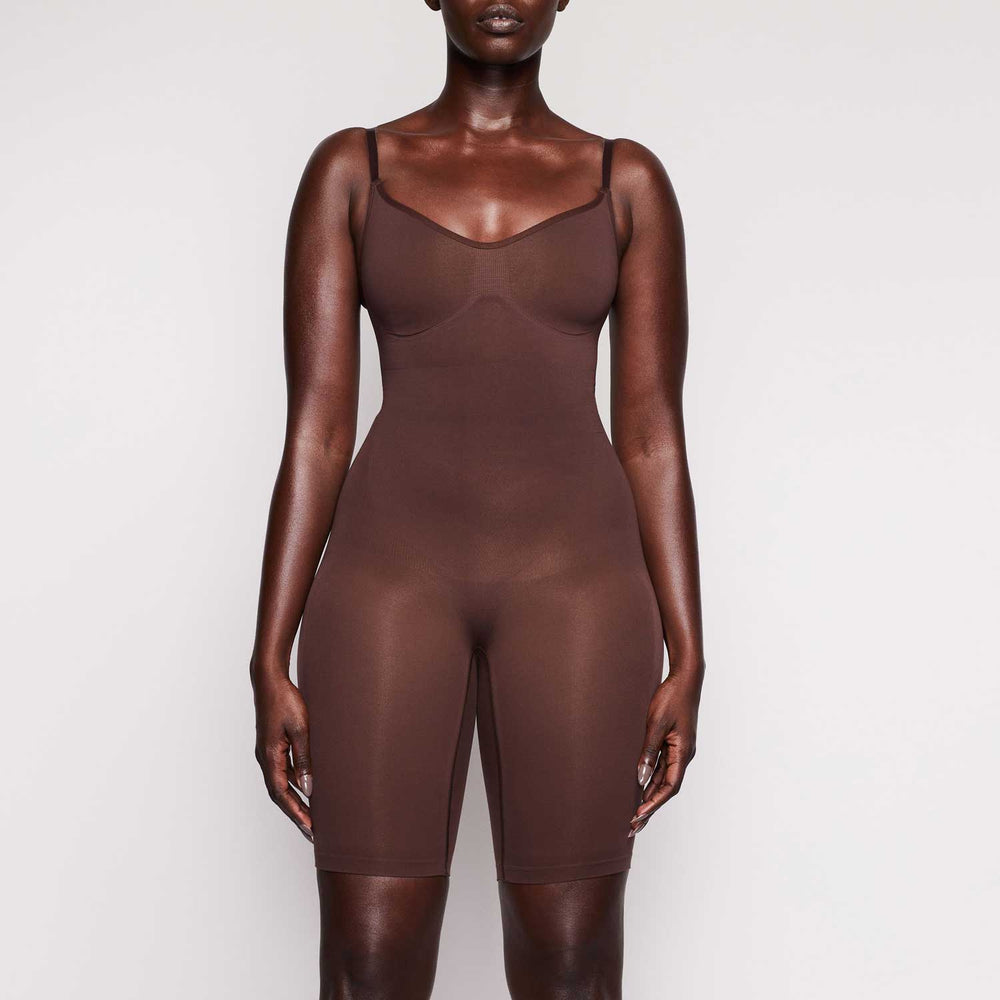 Body Skims SCULPTING BODYSUIT MID THIGH W. OPEN GUSSET Chocolat | 721QHWCGM