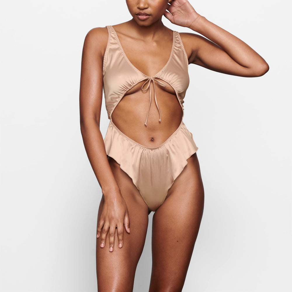 Body Skims WOVEN SHINE TIE FRONT Rose | 468UMNBER