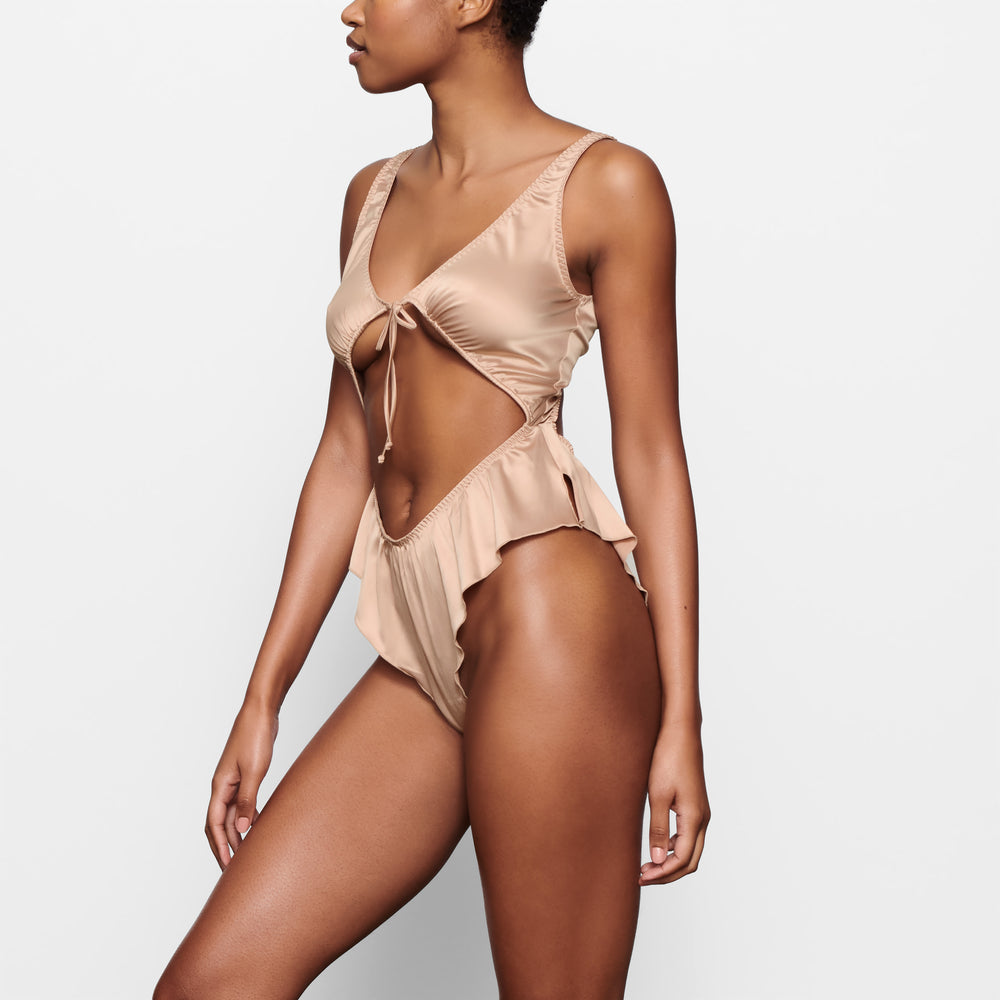 Body Skims WOVEN SHINE TIE FRONT Rose | 468UMNBER