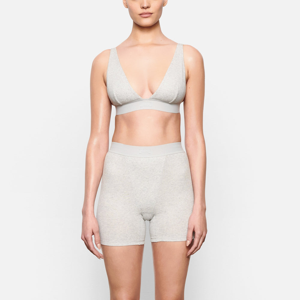 Boxer Shorts Skims COTTON RIB Grise Clair | 708FXHLDN