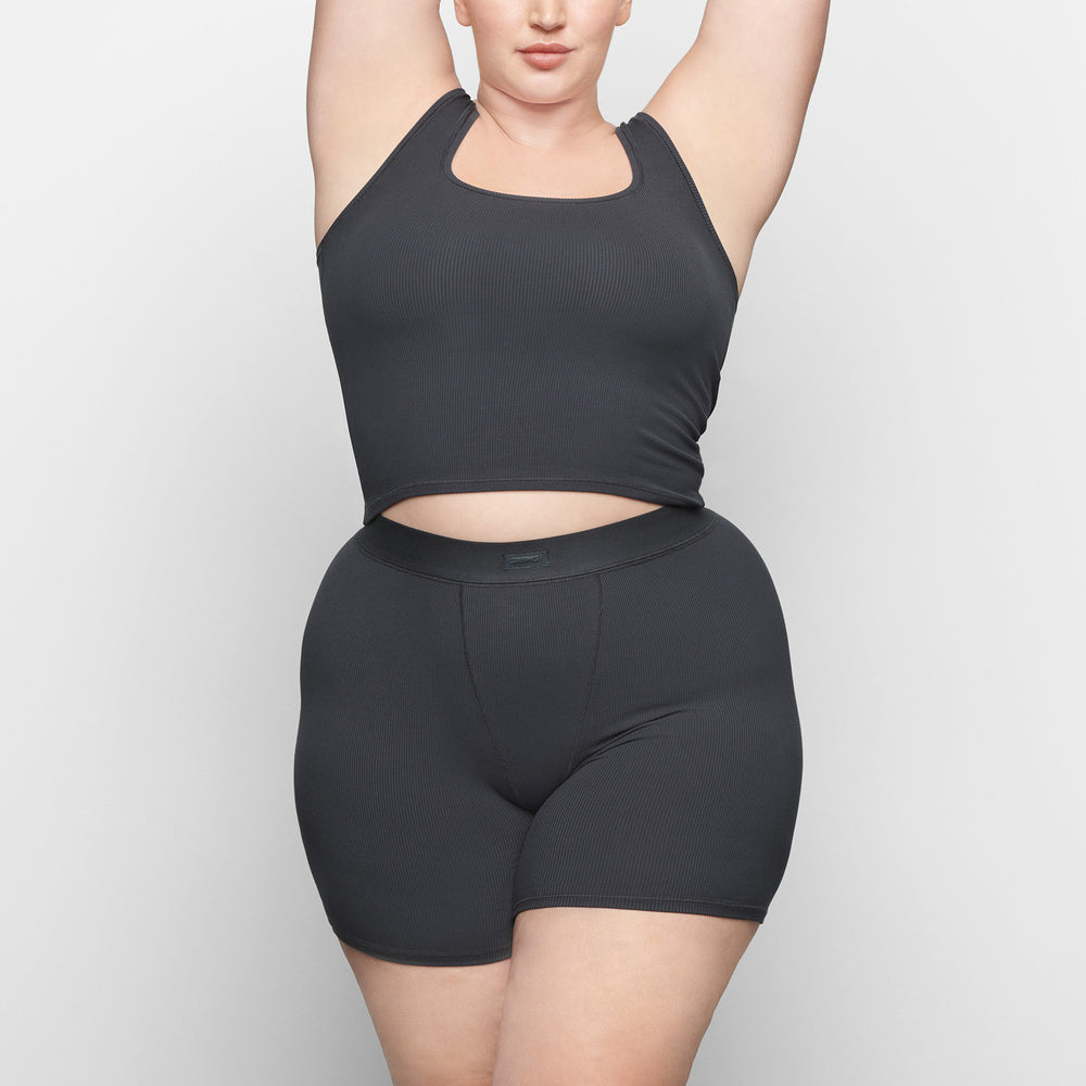 Boxer Shorts Skims SOFT LOUNGE Grise Foncé | 475IGNQZF