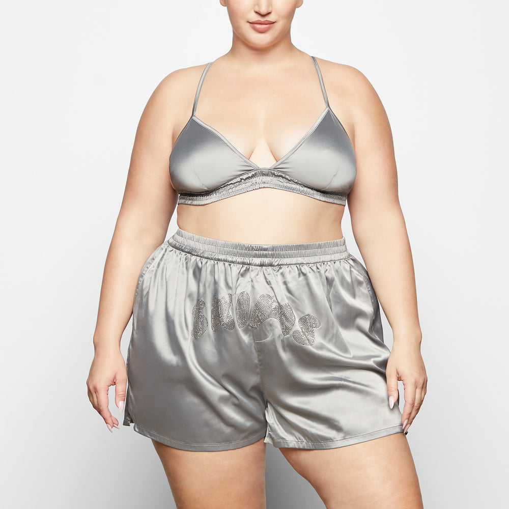 Boxer Shorts Skims WOVEN SHINE Grise Clair | 498LDQTJV