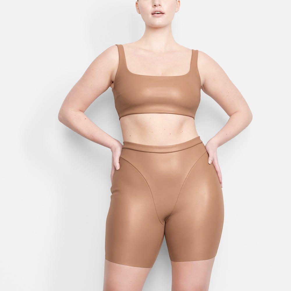 Bralette Skims FAUX LEATHER Abricot | 157BPESQO