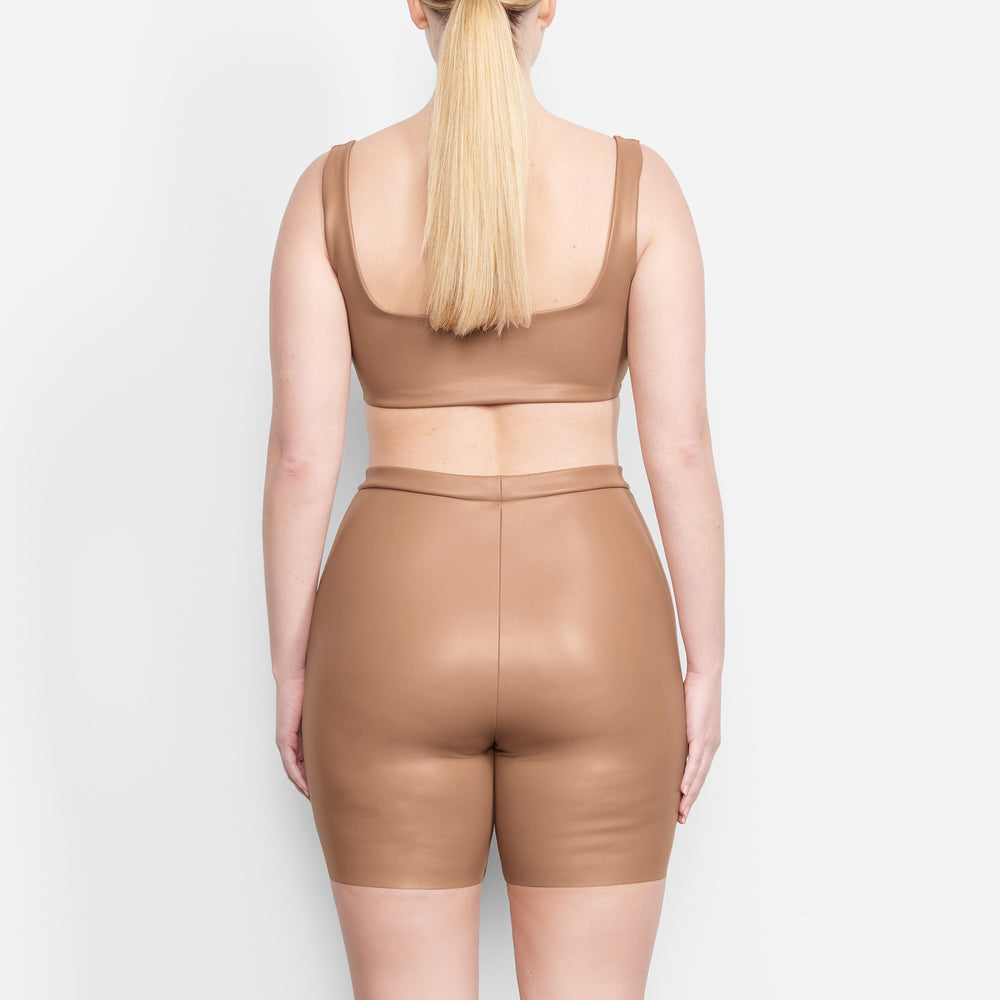 Bralette Skims FAUX LEATHER Abricot | 157BPESQO