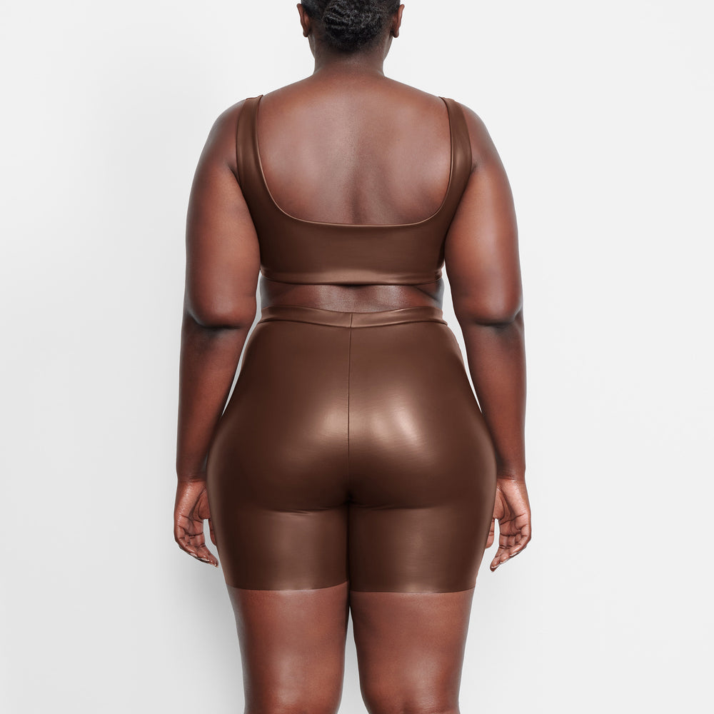 Bralette Skims FAUX LEATHER Chocolat | 095RNTJDU