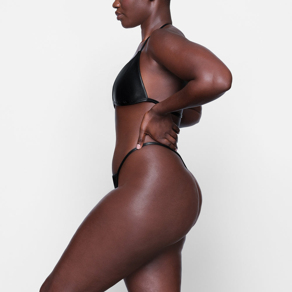 Bralette Skims FAUX LEATHER TRIANGLE Noir | 012QOEAGV