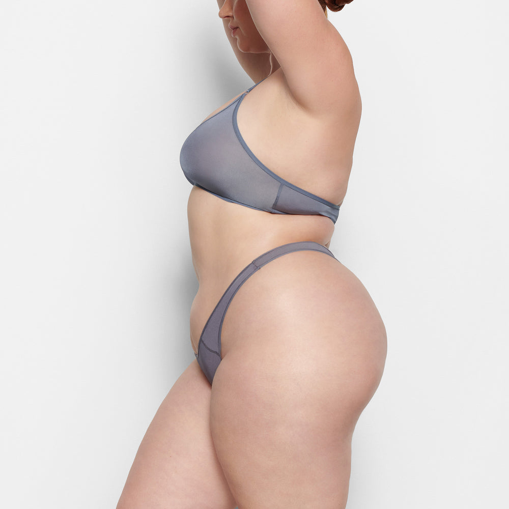 Bralette Skims JELLY SHEER SCOOP HALTER Grise Bleu | 597JNDMFV