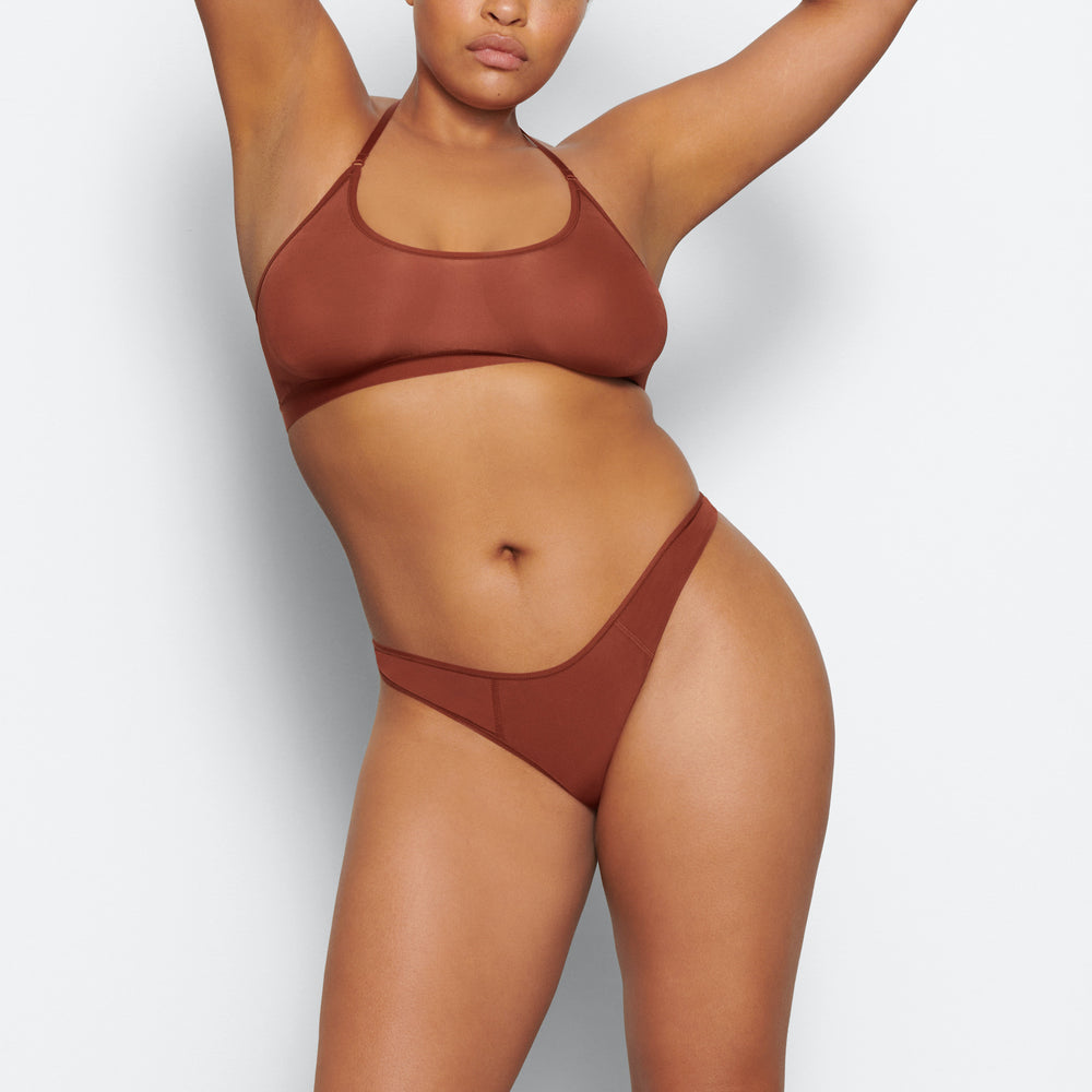 Bralette Skims JELLY SHEER SCOOP HALTER Marron | 814UPONKY