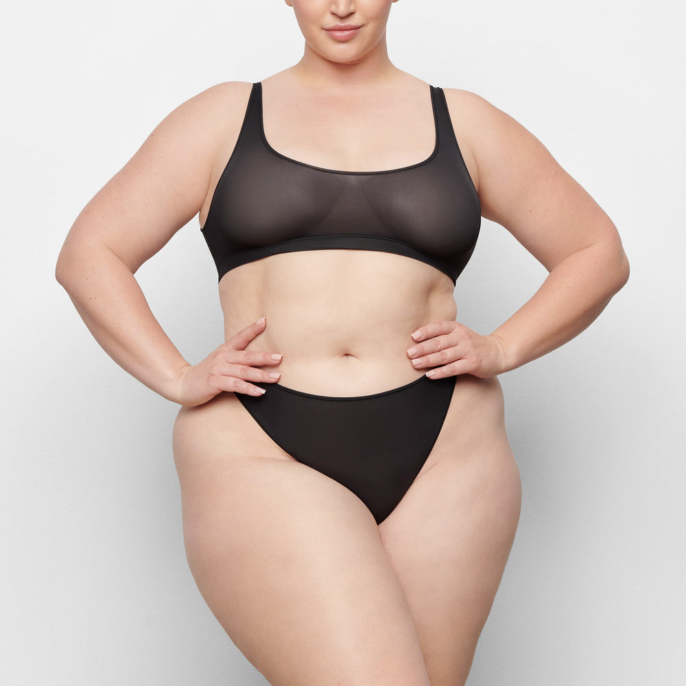 Bralette Skims JELLY SHEER SCOOP NECK Noir | 748ZRVQDC