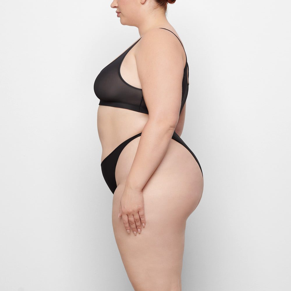 Bralette Skims JELLY SHEER SCOOP NECK Noir | 748ZRVQDC