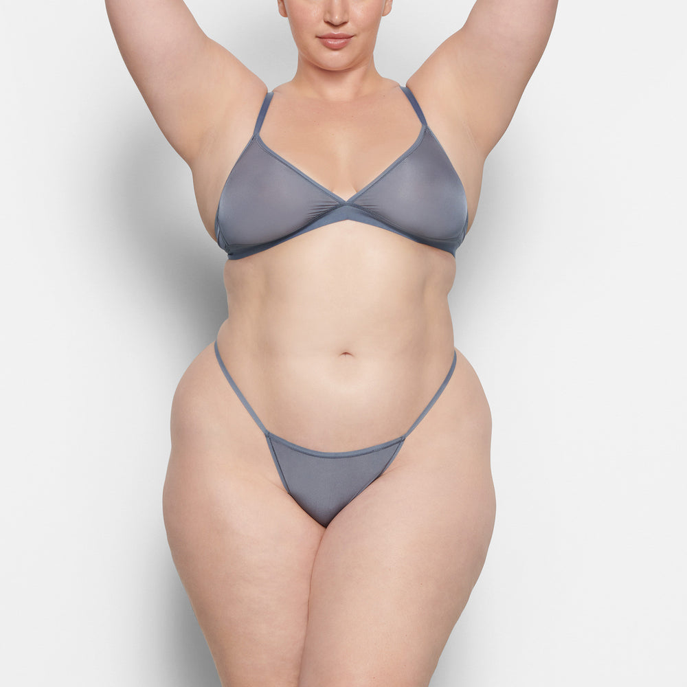 Bralette Skims JELLY SHEER SEAMED TRIANGLE Grise Bleu | 046OBEFUK