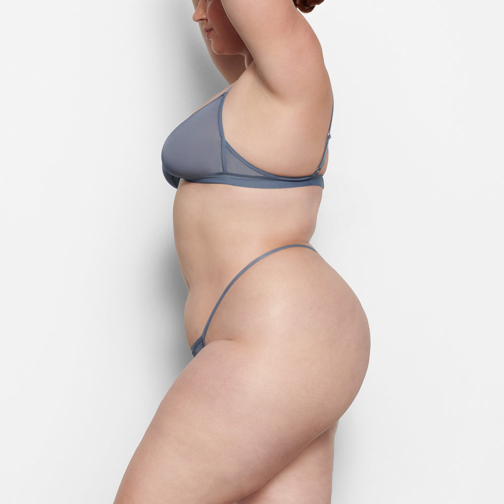 Bralette Skims JELLY SHEER SEAMED TRIANGLE Grise Bleu | 046OBEFUK