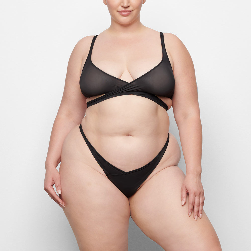 Bralette Skims JELLY SHEER WRAP Noir | 817QYSCEJ