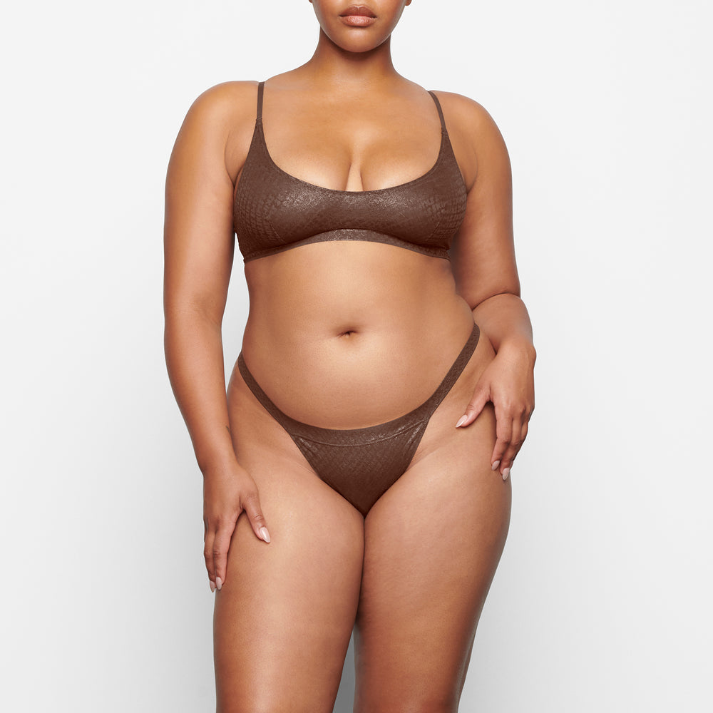 Bralette Skims LOGO MESH FOIL SKIMPY TRIANGLE Chocolat | 129JNEZSA