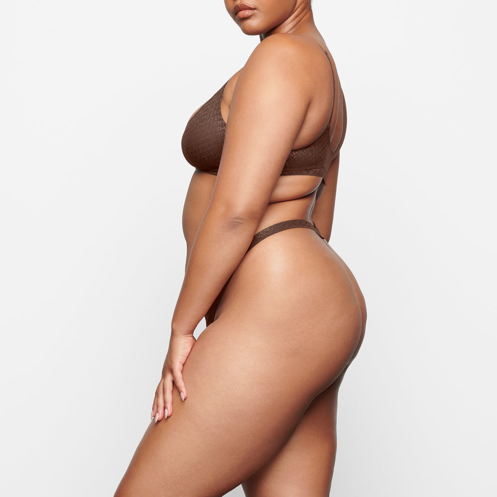 Bralette Skims LOGO MESH FOIL SKIMPY TRIANGLE Chocolat | 129JNEZSA