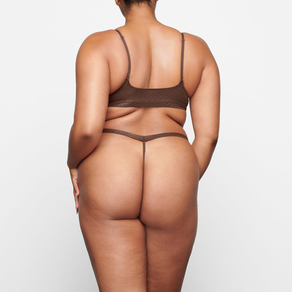 Bralette Skims LOGO MESH FOIL SKIMPY TRIANGLE Chocolat | 129JNEZSA