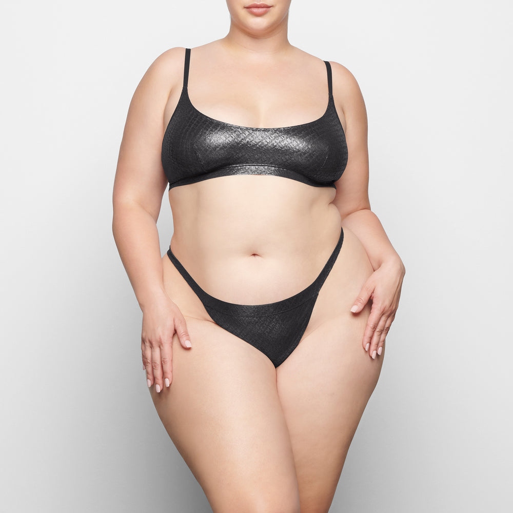 Bralette Skims LOGO MESH FOIL SKIMPY TRIANGLE Noir | 185VFIZQJ