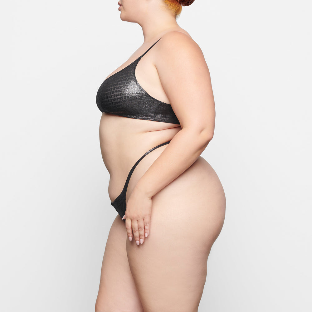 Bralette Skims LOGO MESH FOIL SKIMPY TRIANGLE Noir | 185VFIZQJ