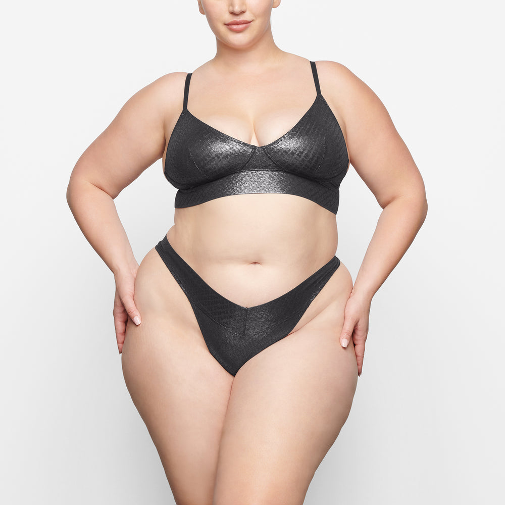 Bralette Skims LOGO MESH FOIL TRIANGLE Noir | 895RXTYDM