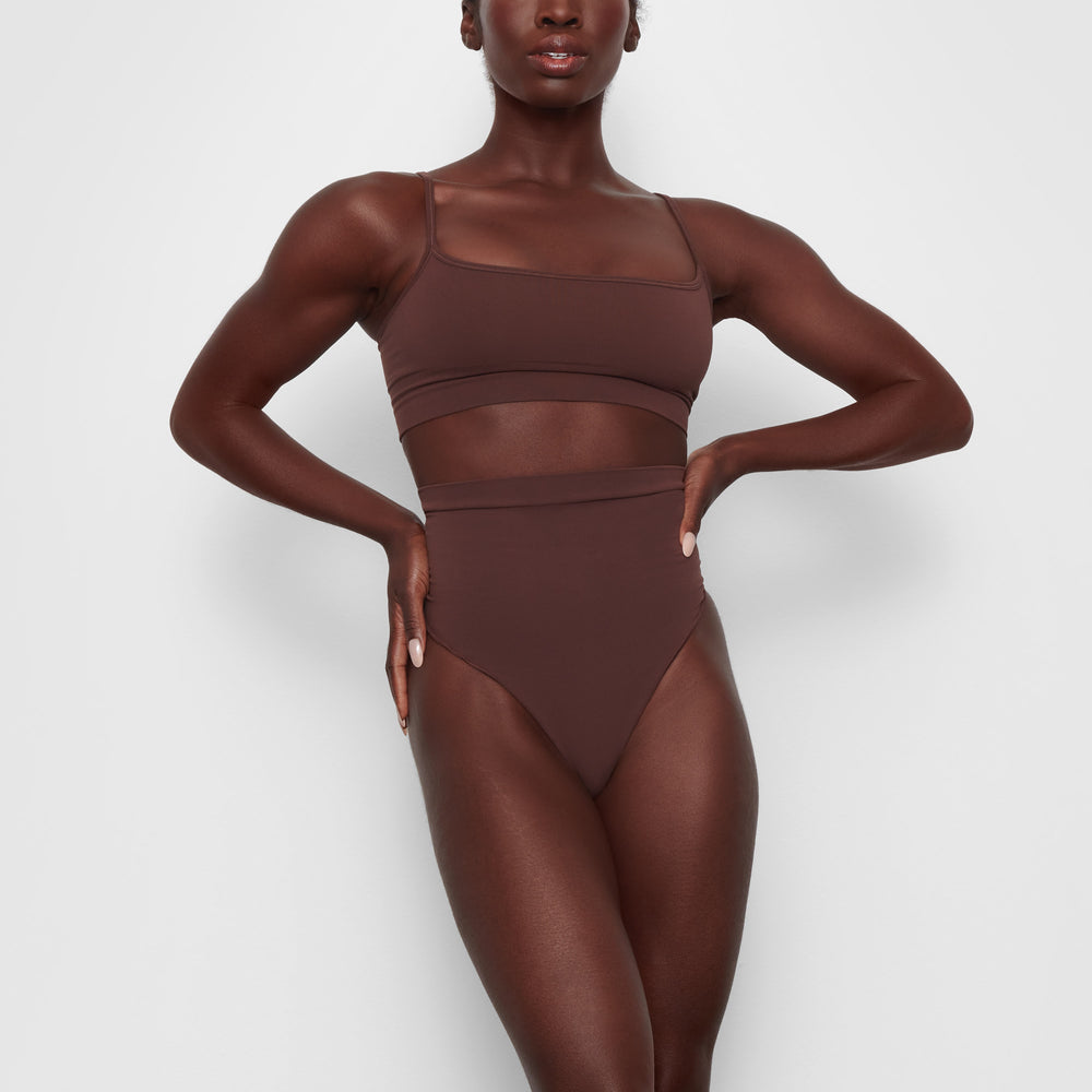 Bralette Skims SCULPTING SCOOP NECK Chocolat | 392GKWOVQ