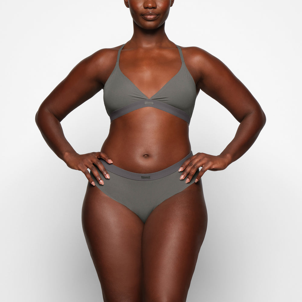 Bralette Skims SMOOTH RIB RACERBACK TRIANGLE Grise Foncé | 295ERCIUF