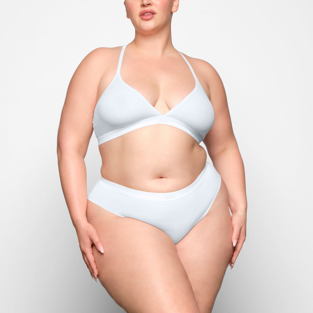 Bralette Skims SMOOTH RIB RACERBACK TRIANGLE Blanche | 471PSRJBE