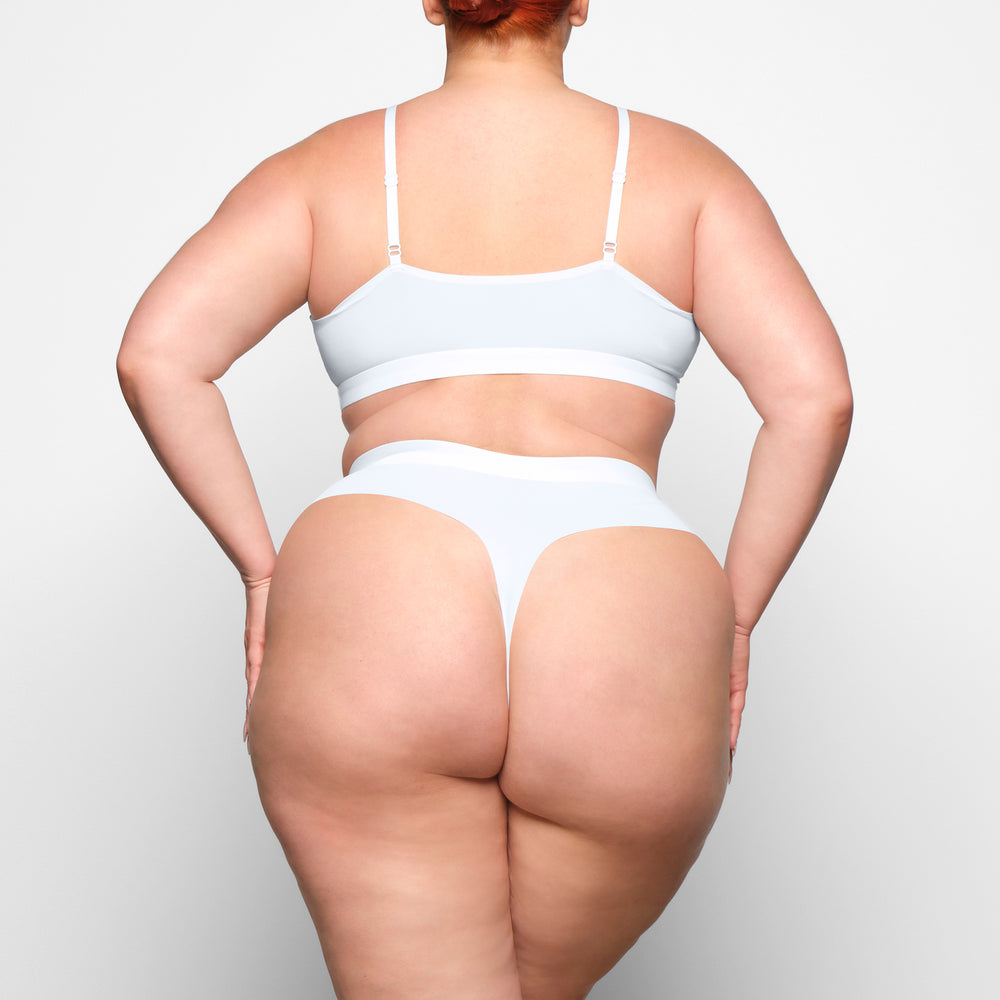 Bralette Skims SMOOTH RIB SCOOP NECK Blanche | 108UDBWJQ