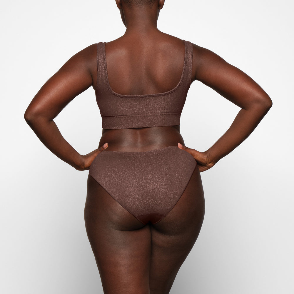 Bralette Skims SOFT SMOOTHING SHINE SCOOP NECK Chocolat | 912XDLGOZ