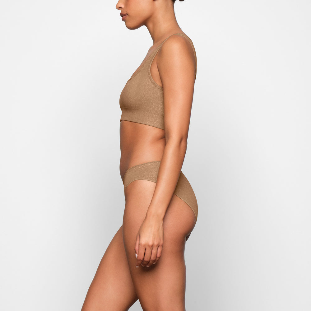 Bralette Skims SOFT SMOOTHING SHINE SCOOP NECK Abricot | 928IZXYVN