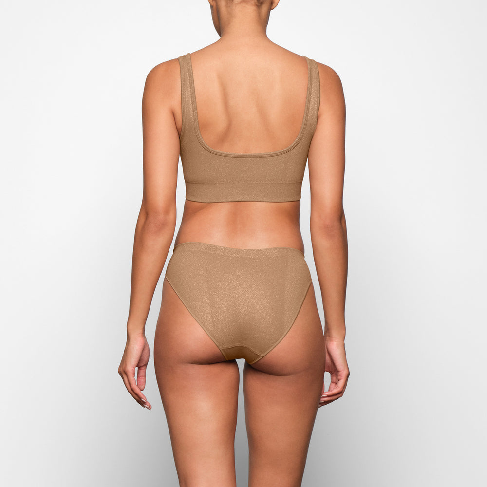 Bralette Skims SOFT SMOOTHING SHINE SCOOP NECK Abricot | 928IZXYVN