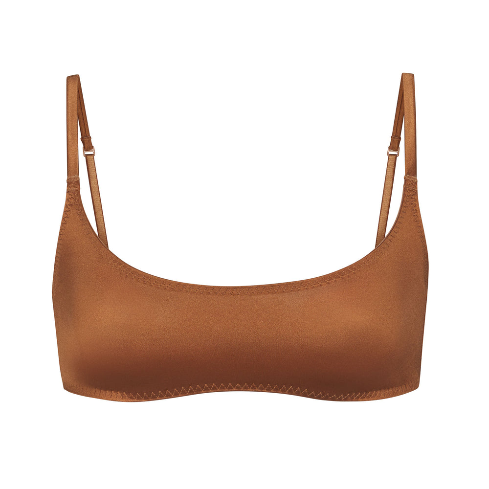 Bralette Skims STRETCH SATIN SCOOP NECK Abricot | 519YTLBXM