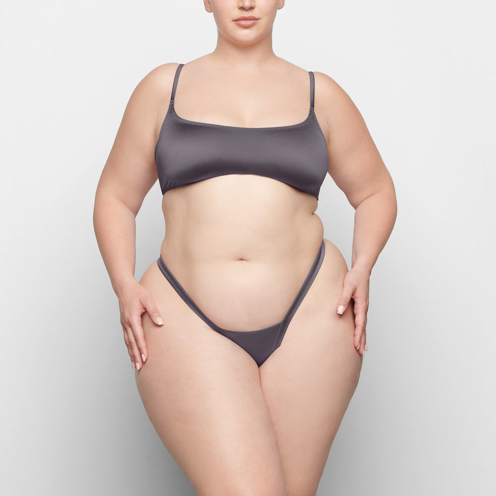 Bralette Skims STRETCH SATIN SCOOP NECK Violette | 892GFOQRW
