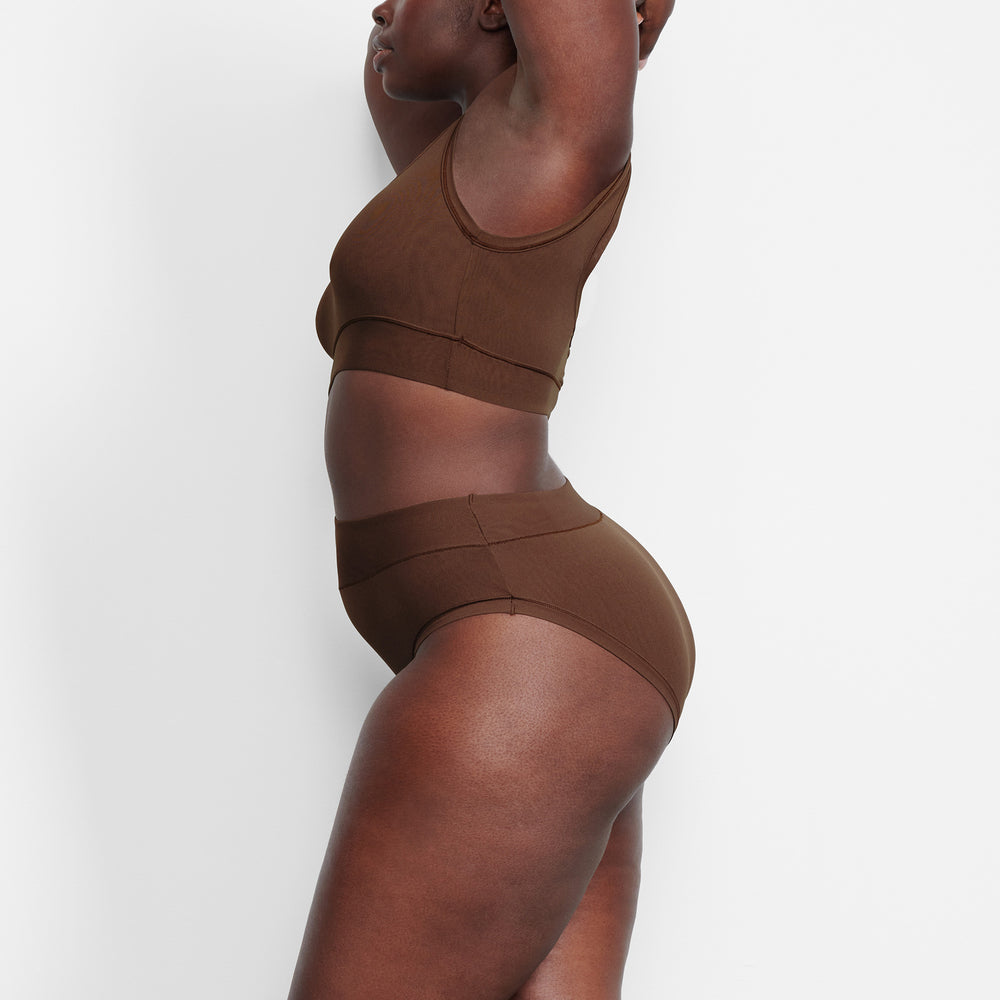 Bralette Skims SUMMER MESH SCOOP Chocolat | 741VFTADJ