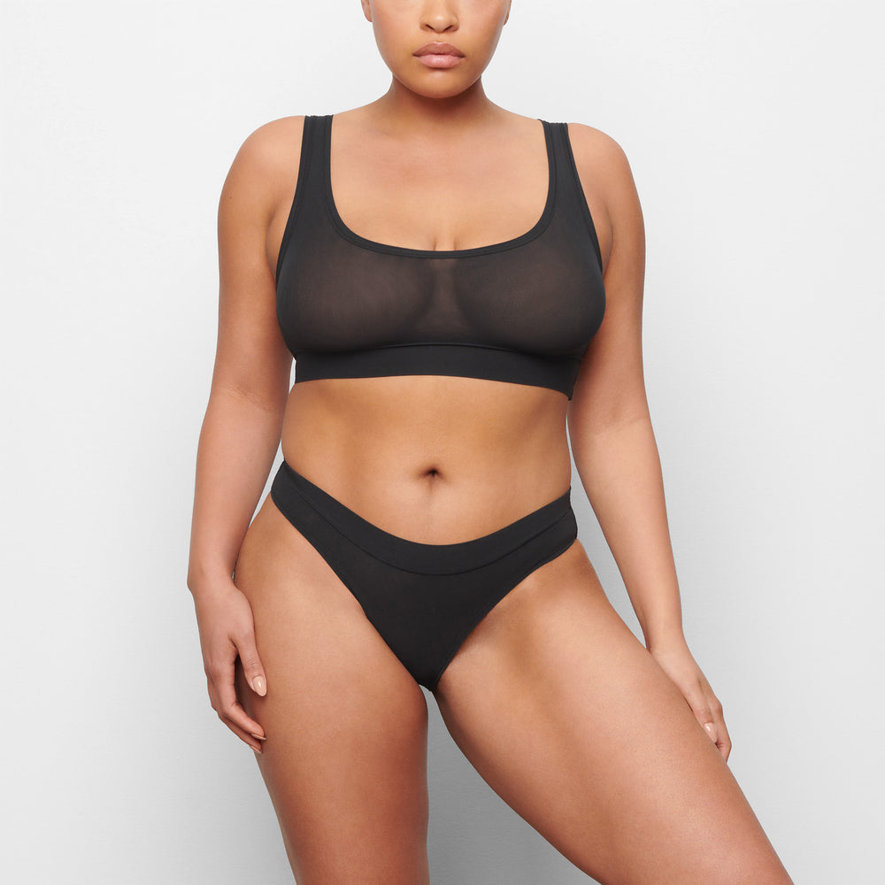 Bralette Skims SUMMER MESH SCOOP Noir | 614AMDJSG