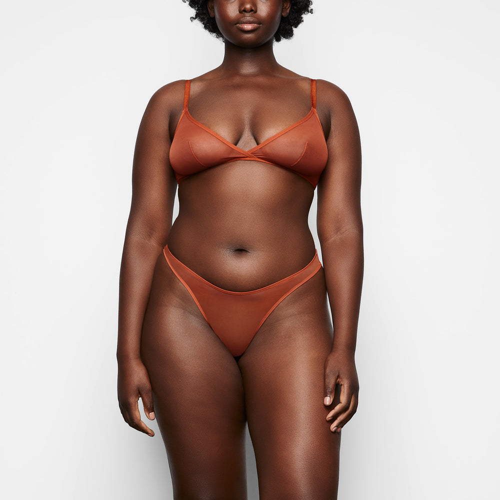 Bralette Skims ULTRA FINE MESH TRIANGLE Marron | 480IBPMTQ