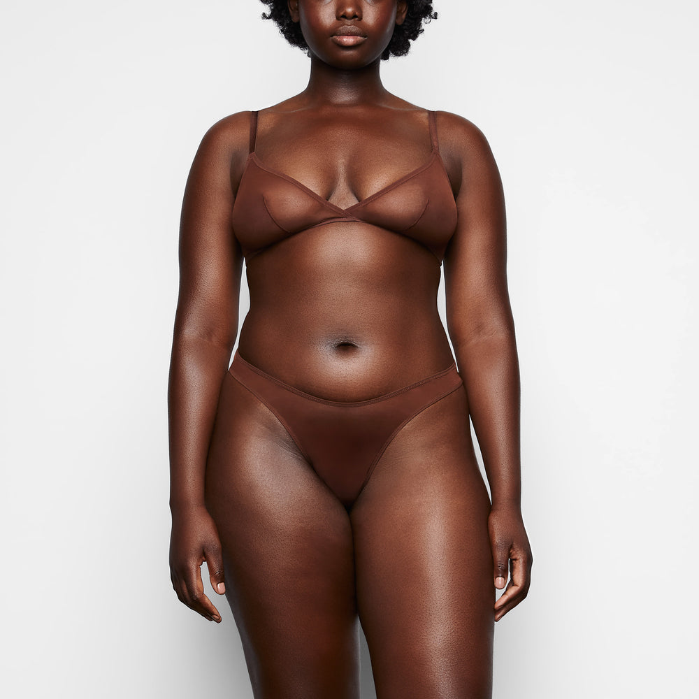 Bralette Skims ULTRA FINE MESH TRIANGLE Chocolat | 853QMJOPW