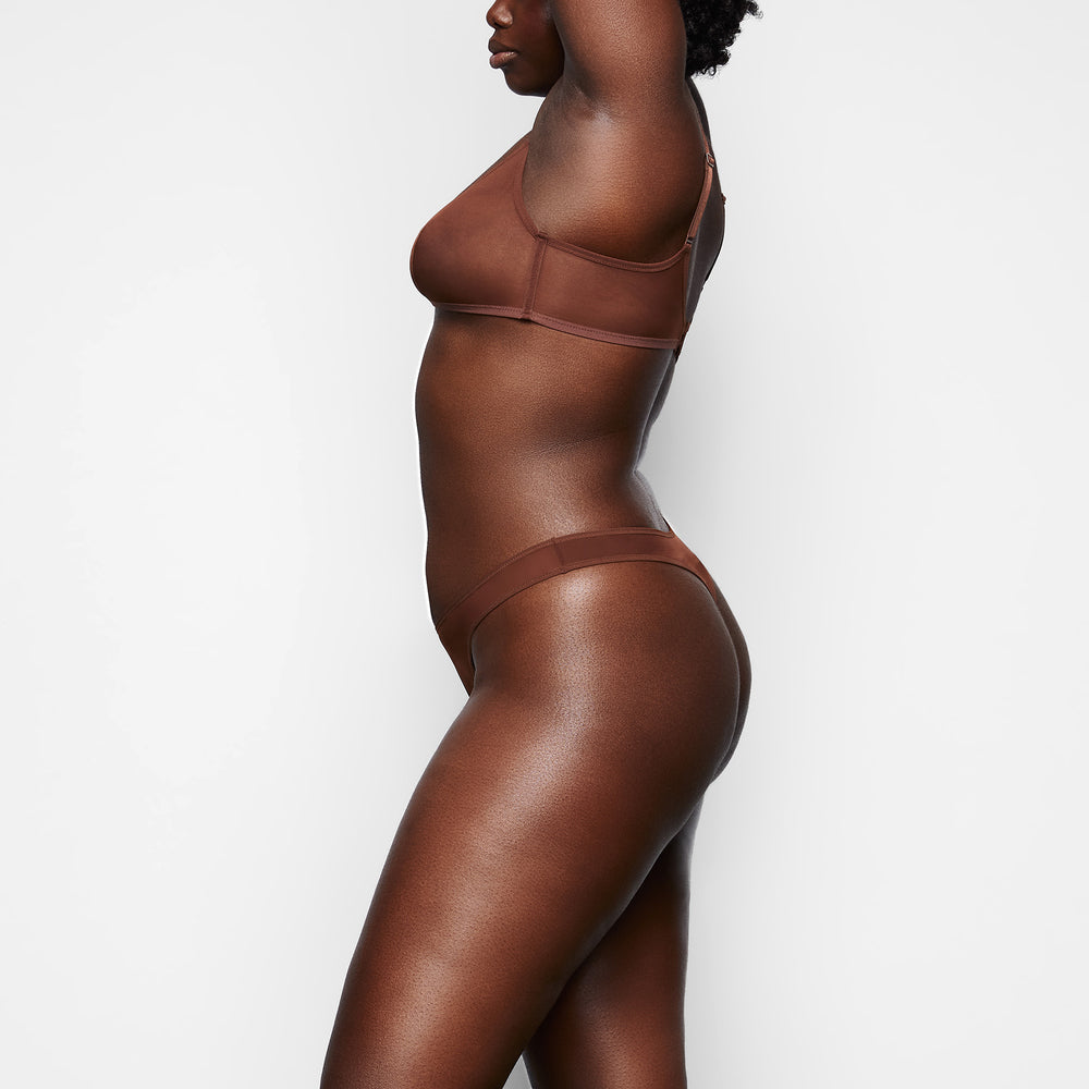 Bralette Skims ULTRA FINE MESH TRIANGLE Chocolat | 853QMJOPW