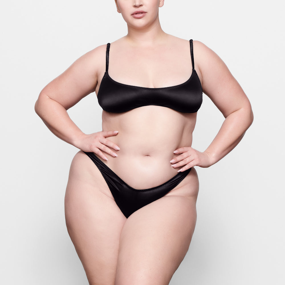 Bralette Skims WOVEN SHINE SCRUNCHIE SCOOP Noir | 361ARZOFX